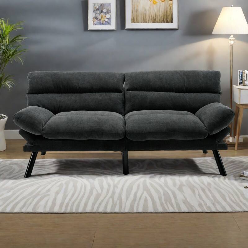 70.08" Teddy Fabric 2-Seater Loveseat Sofa with Thick Cushions, Metal Legs, and 600LB Weight Capacity