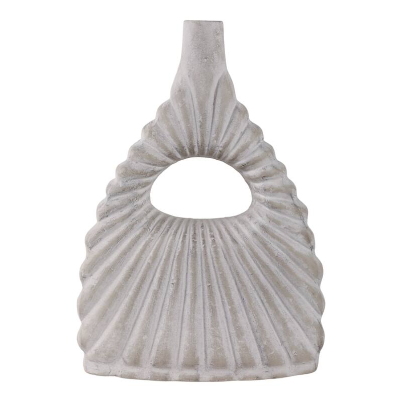 Pottery Vase Sculptural Open Center for Decorative Table Accent