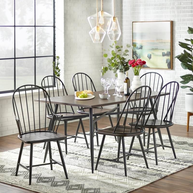 Simple Living Milo Mixed Media Spindle Dining Chairs (Set of 2)