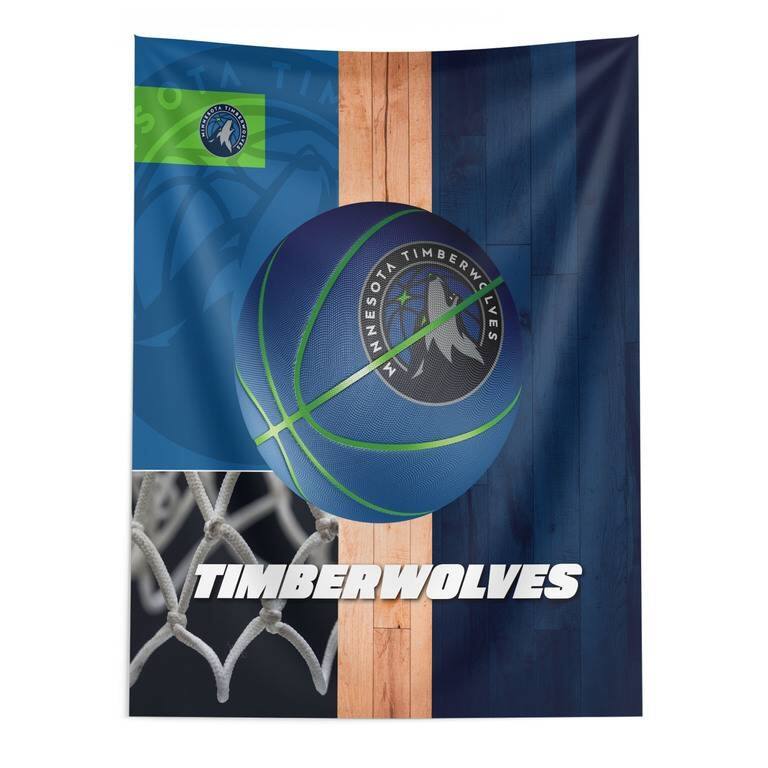 NBA Powerball Printed Wall Hanging - 50" x 60" - Minnesota Timberwolves