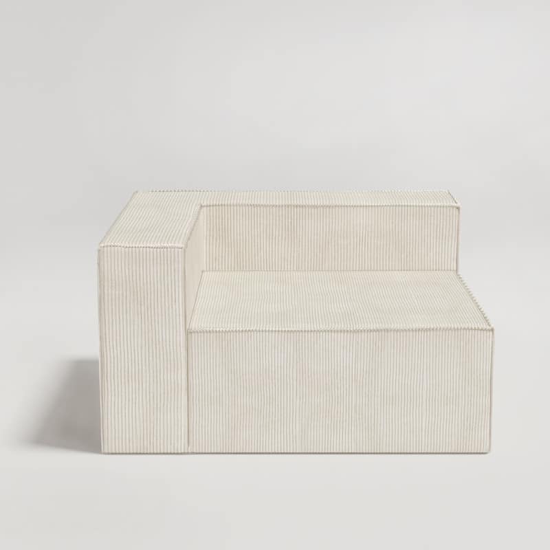 Left Armrest Corduroy Compression Sofa - Beige Corduroy