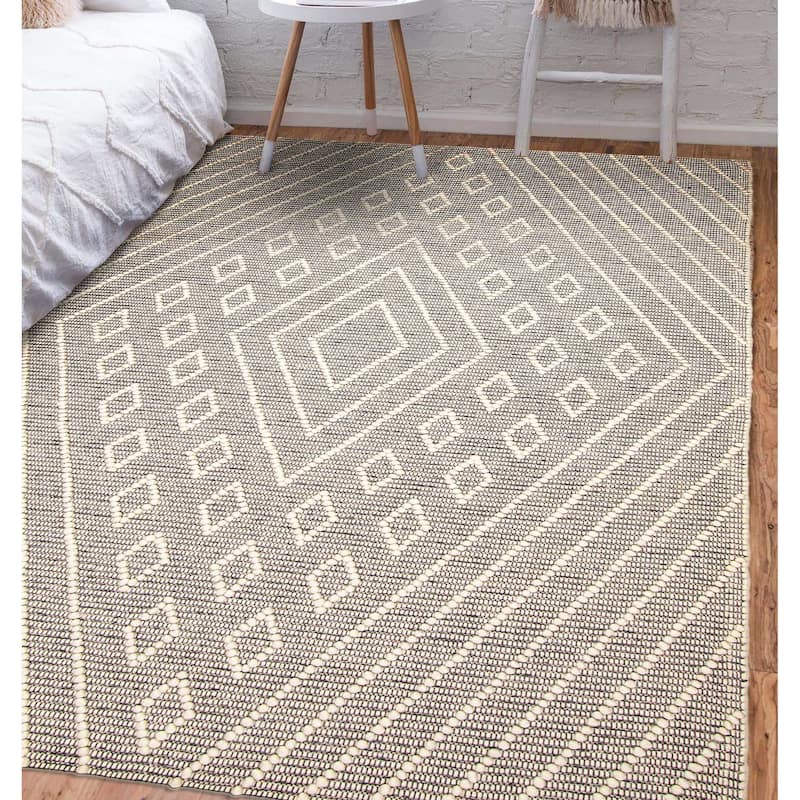 ECARPETGALLERY Braid weave Sienna Cream Wool Rug - 6'1 x 9'0