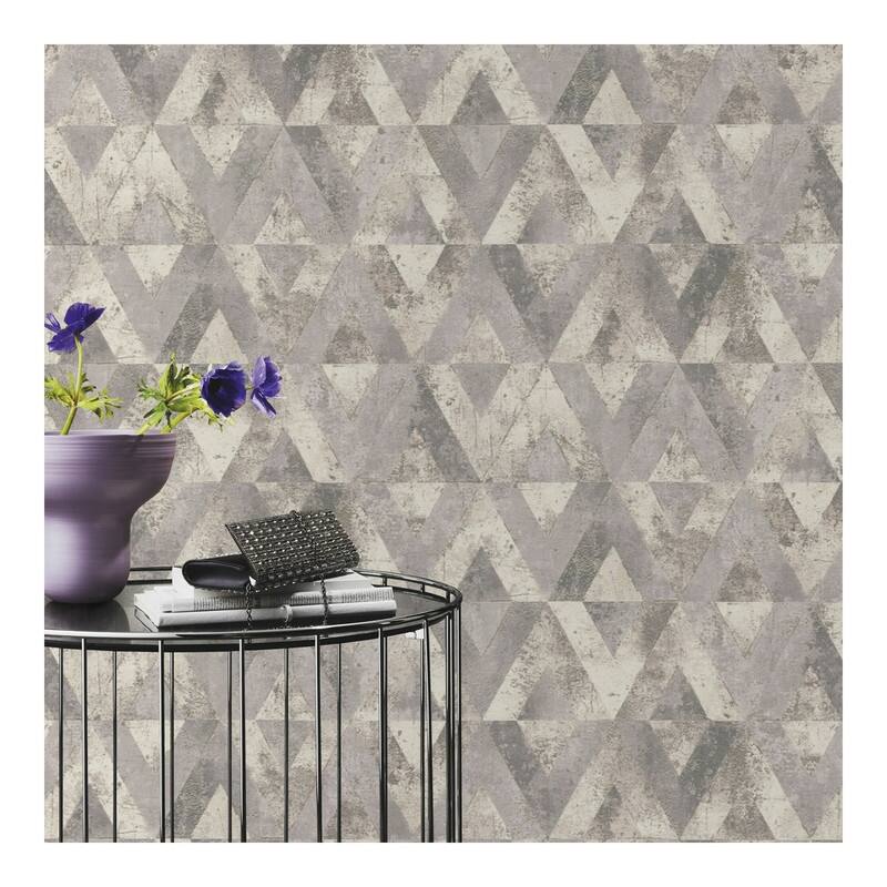 Rasch Shikhar Silver Geometric Wallpaper - 20.5 x 396 x 0.025