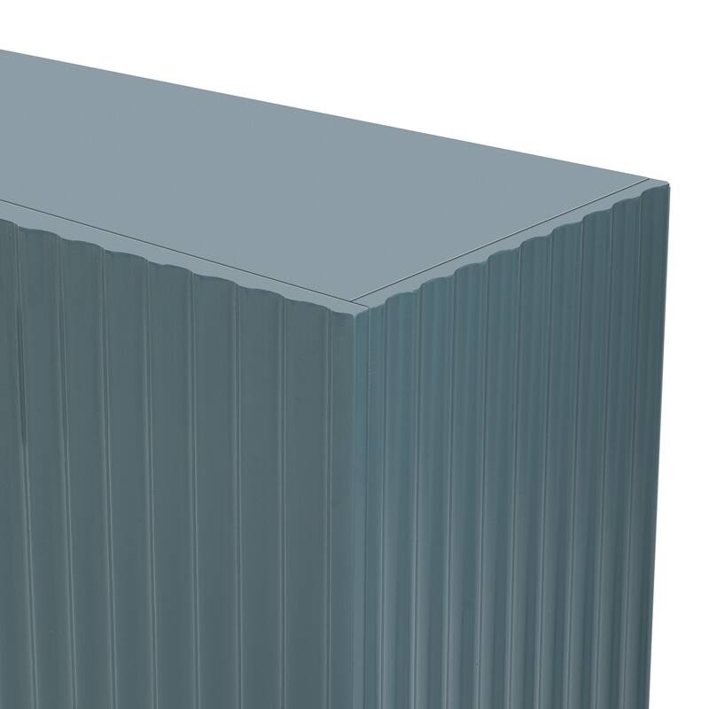 4 Wavy Doors Ample Storage Space Sideboard with Adjustable Shelves