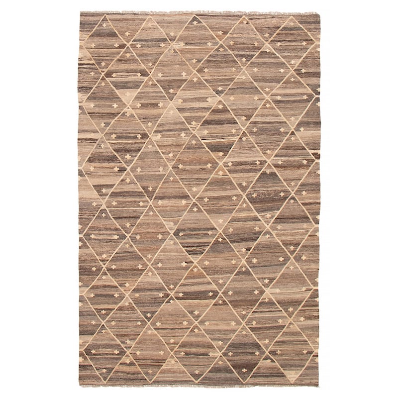 Sivas Brown Kilim 6'8" x 10'3" - 6'8 x 10'3 - Brown - 6'8 x 10'3