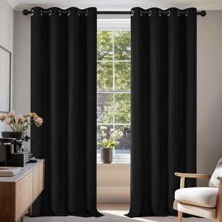 Deconovo Grommet Living Room Room Darkening Curtains (2 Panel)