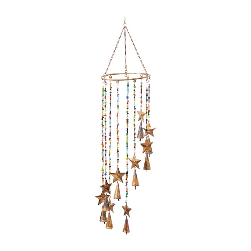 Gold Iron Eclectic Windchime 26 x 7 x 7 - 7 x 7 x 26