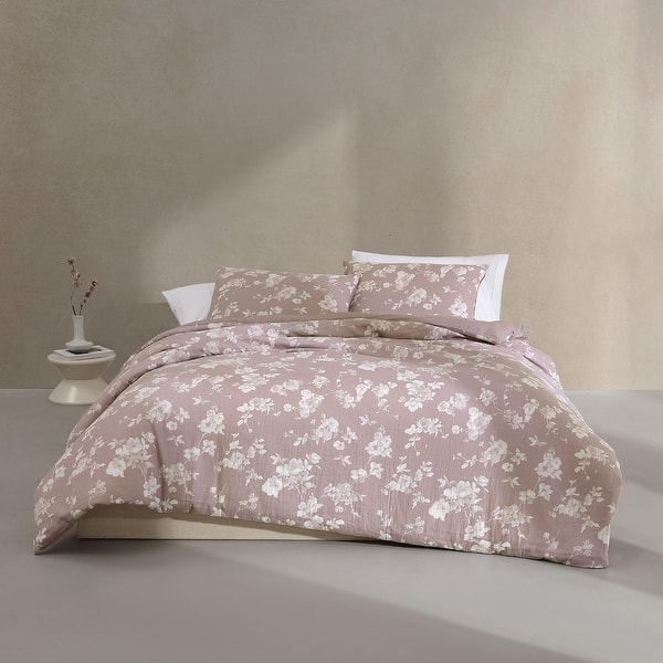 Calvin Klein Eternity Floral Cotton Reversible Comforter Set - On Sale - Bed Bath & Beyond