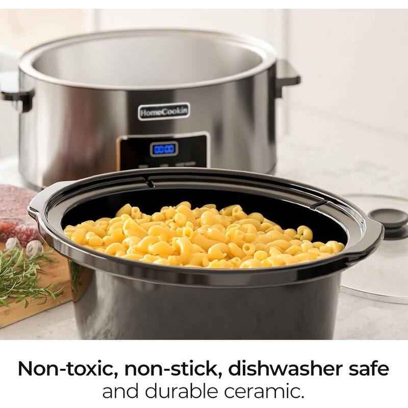 Homecookin 6,7 Quart Digital Display Programmable Slow Cooker
