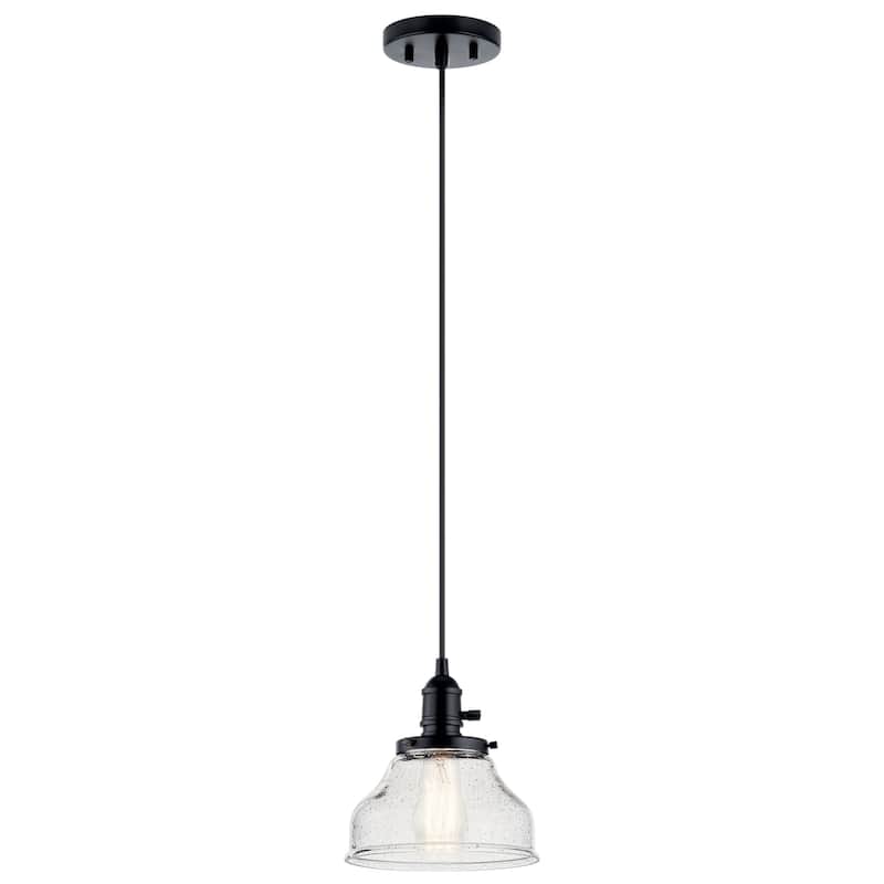 Kichler Lighting Avery 8 in. 1-Light Black Bell Mini Pendant Light