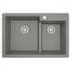 preview thumbnail 40 of 60, Karran 33" Top Mount Large/Small Bowl Quartz Kitchen Sink Kit - 33" x 22" x 9"