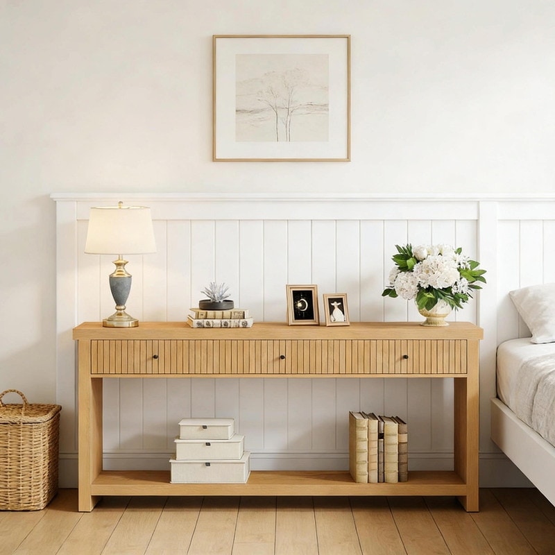Modern Wooden Coffee Table - Long Sofa Table