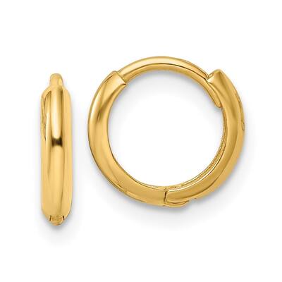 Diamond2Deal 14k Yellow Gold Polished Hinged Hoop Earrings (L-10mm, W-10.35mm)