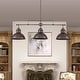 preview thumbnail 4 of 36, 3-Light Industrial Farmhouse Dome Pendant Metal Linear Kitchen Island Pendant Light Oil Rubbed Bronze Finish