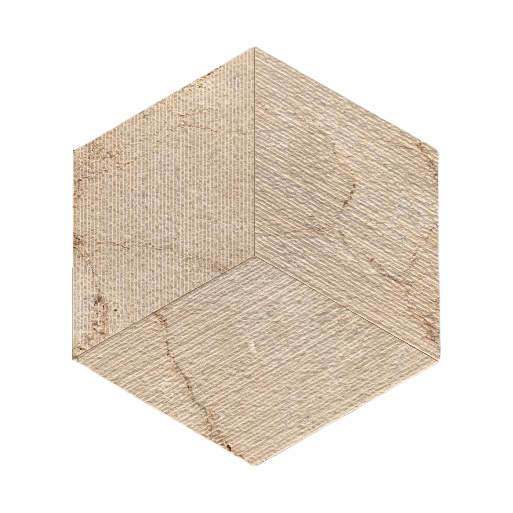 Hexagon FS Textured Finished Natural 3D Fluted Marble for Wall, 1 Box 12 PCS