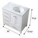 preview thumbnail 6 of 17, BATHLET 36 inch White Bathroom Vanity Set with Marble Top, Right Sink
