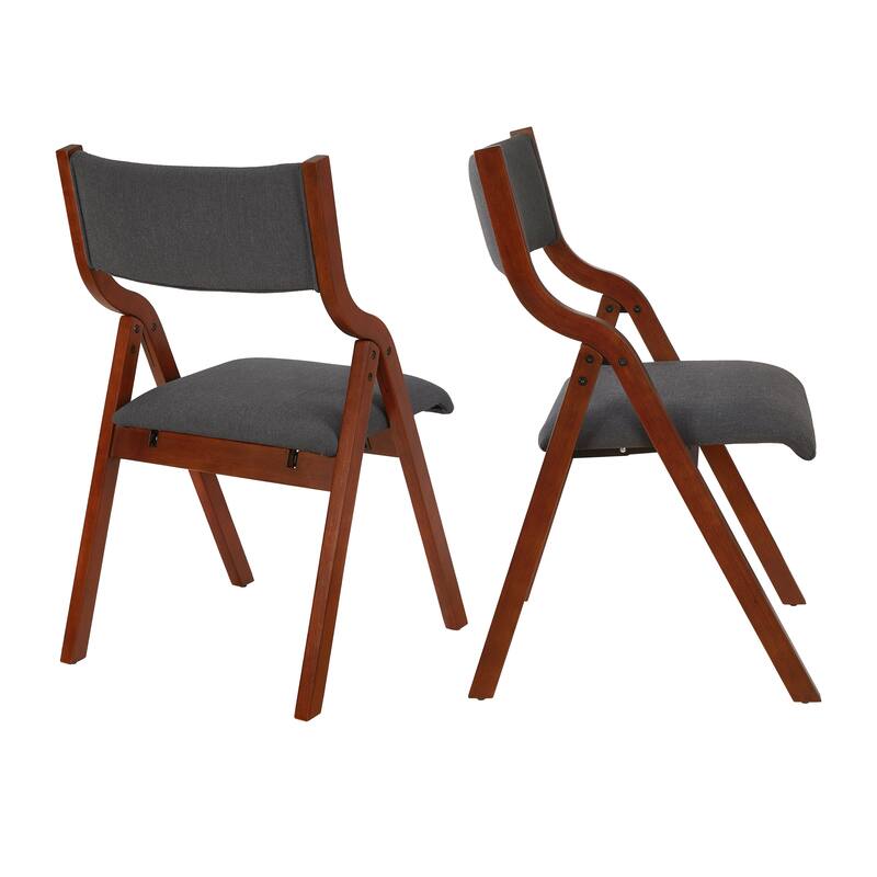 Upholstered folding Dining chair, space saving, easy to carry, Dining Room, 2-Pack