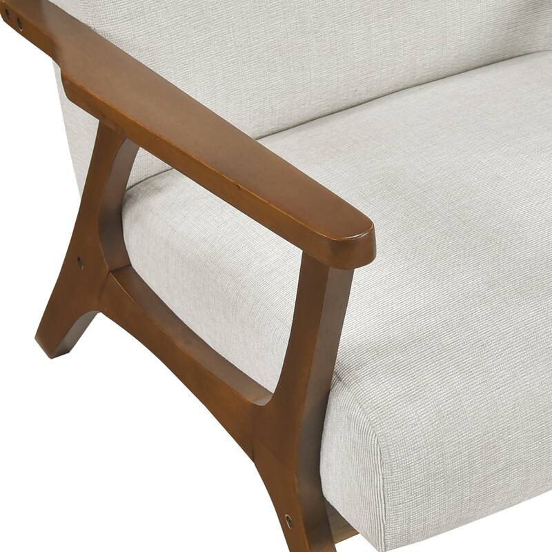 Sutton 27.5" Chenille Accent Chair - Chestnut Finish Solid Wood Frame