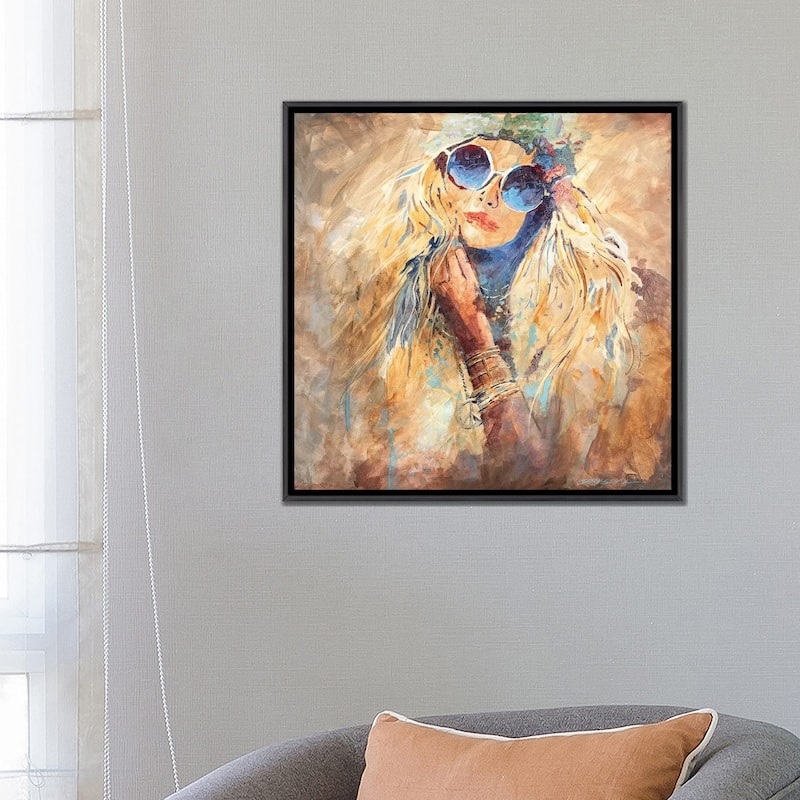 iCanvas "Hippie Girl" by Bill Drysdale Framed