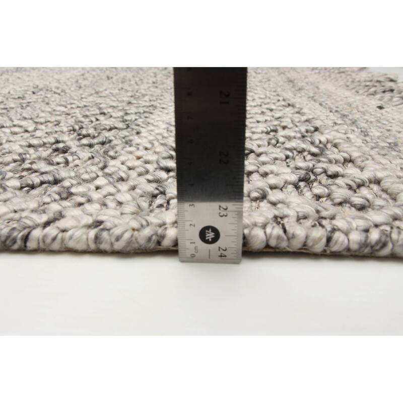 ECARPETGALLERY Braid weave Sienna Grey Wool Rug - 5'0 x 7'10