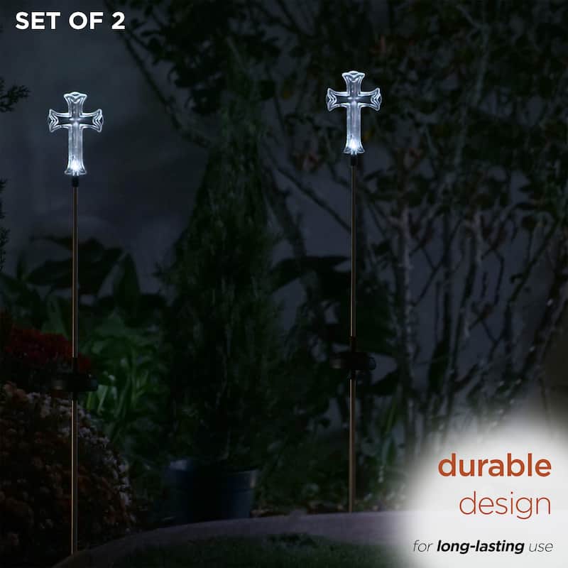 Alpine Corporation Outdoor Garden Stakes LED Lights (Set of 2)