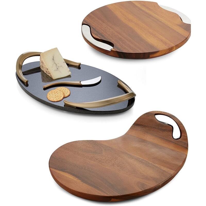 Nambe Cheese Block with Knife and Spreader - 15" D