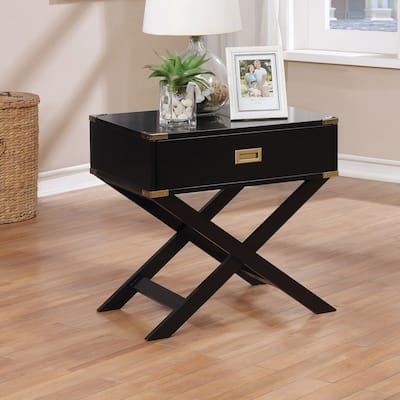 Yore Contemporary 24-inch Solid Wood 1-Drawer Side Table by Furniture of America