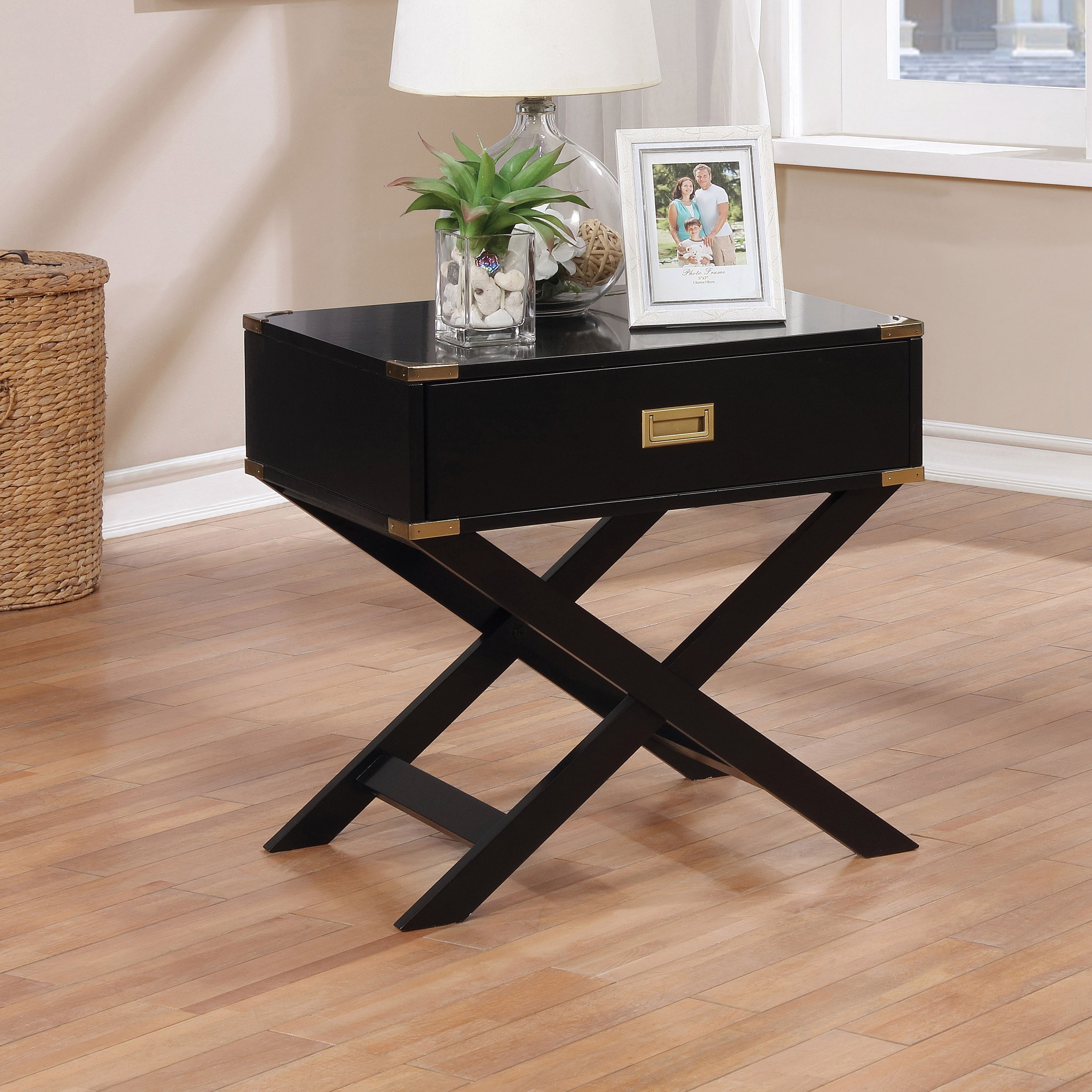 Yore Contemporary 24-inch Solid Wood 1-Drawer Side Table by Furniture of America