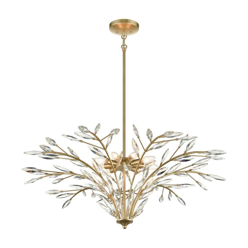 Flora Grace 28-inch Wide 7-Light Chandelier in Champagne Gold - Champagne Gold - 38-inch