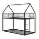 preview thumbnail 1 of 18, Costway Twin Over Twin Metal Bunk Bed, House Shaped Floor Bunk Bed
