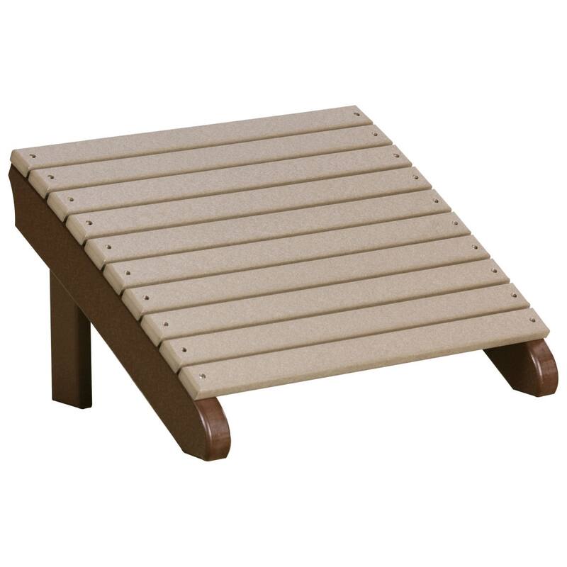 Poly Lumber Adirondack Footrest - Weatherwood & Chestnut Brown