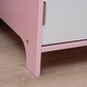 preview thumbnail 2 of 8, Toddler Desk and Chair Set, Kids Writing Desk Study Table for Children with Whiteboard, Storage Cabinet, Child Furniture - Pink