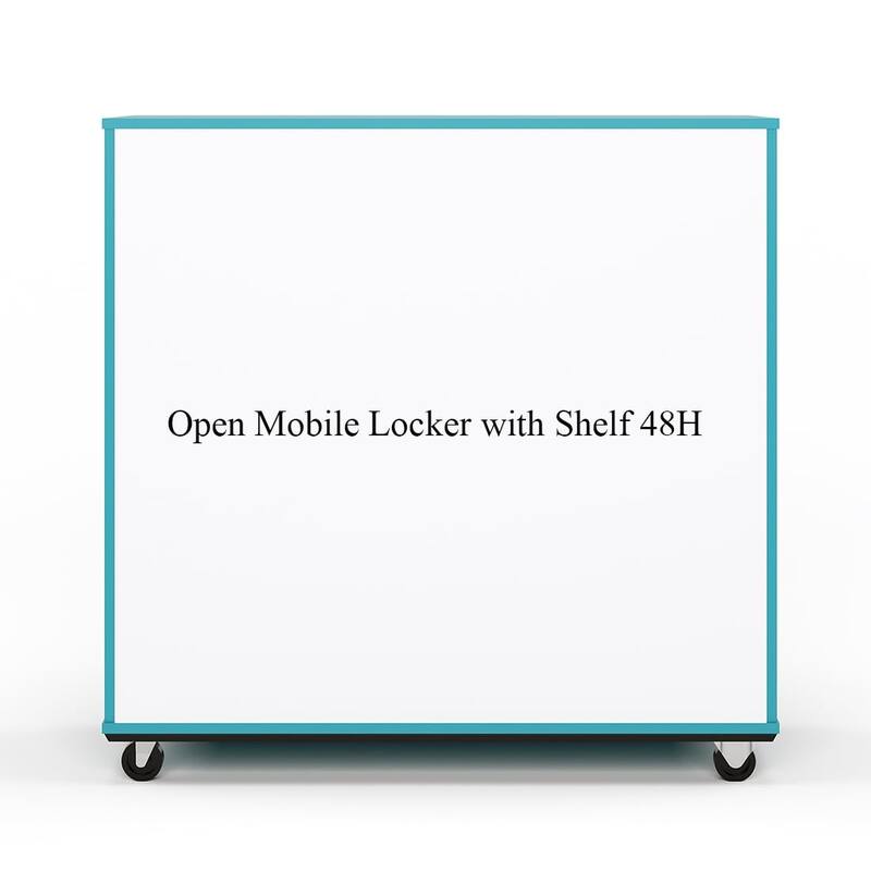 Tot Mate Nursery Daycare Open Mobile Locker Storage, Cubby Shelf, Dry Erase Back - 48" W x 20" D x 48" H