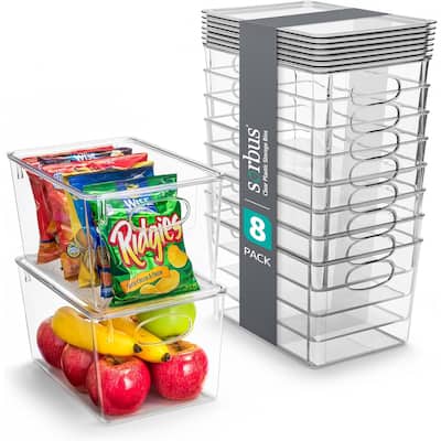 Sorbus Large Storage Clear Containers with Lids Toy Bins and Organizers - 8 Pk