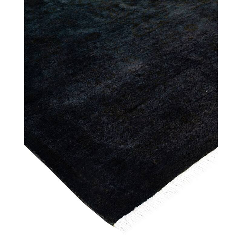 Overton Hand Knotted Wool Vintage Inspired Modern Contemporary Overdyed Brown Area Rug - 8' 1" x 16' 3"