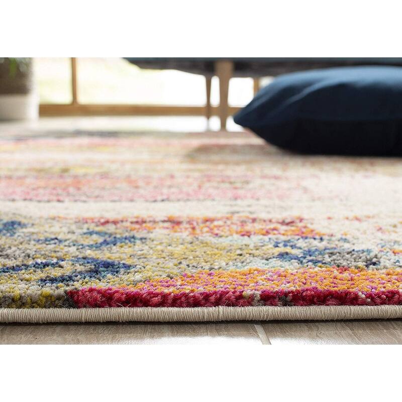 Contemporary Area Rug - 5'1" x 7'7" - Navy Blue Boho Chic Rug - Non-Shedding Living Room Rug - 91 x 61