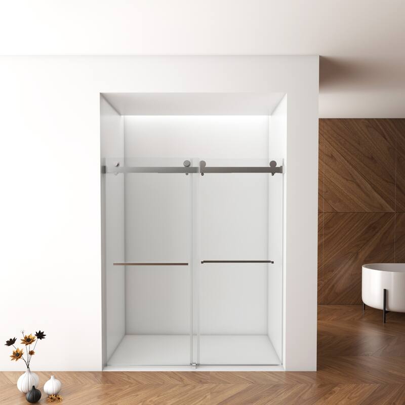 56"-60"W x 70"Frameless Sliding Shower Door with Clear Tempered Glass