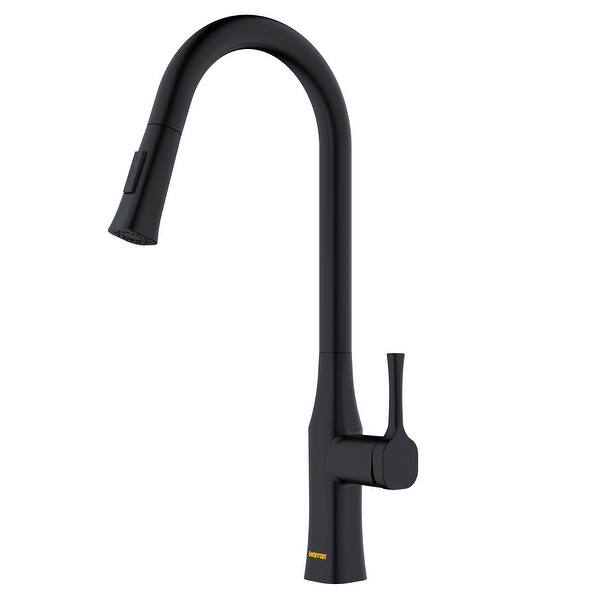 slide 2 of 18, Karran Standerton KKF140 Single Handle Pull-Down Sprayer Kitchen Faucet Matte Black