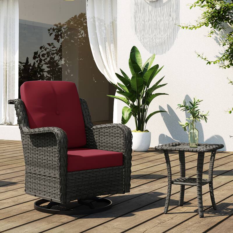 Outdoor Rattan Rocker Wicker Swivel Rocking Chair