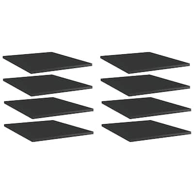 vidaXL Bookshelf Boards 8 pcs High Gloss Black 15.7"x19.7"x0.6" Chipboard