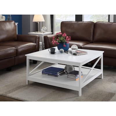 Convenience Concepts Oxford 36" Square Coffee Table with Shelf