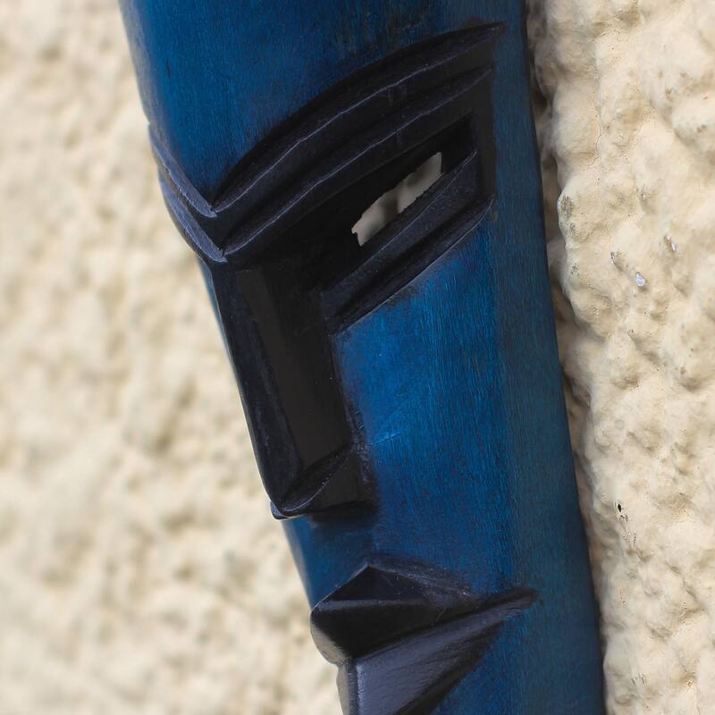 Novica Handmade Banana Face African Wood Mask