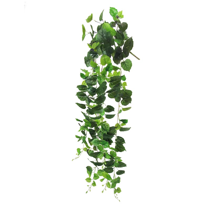 Artificial Cottonwood Ivy Leaf Vine Hanging Plant Greenery Foliage Bush 51in - 51" L x 12" W x 6" DP