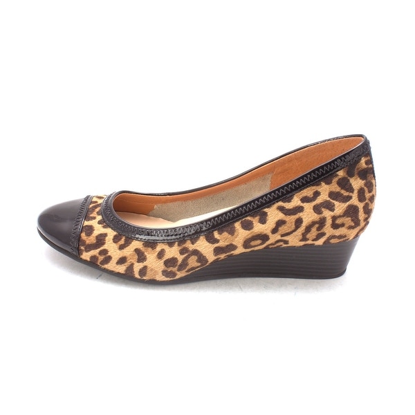 Cole Haan Womens Fernesam Cap Toe Wedge Pumps Leopard Print Size 6.0 Cole Haan Womens Fernesam Cap Toe Wedge Pumps Leopard Print Size 6.0