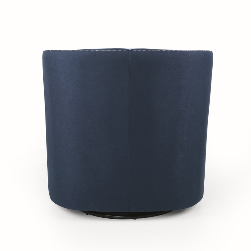 Linen Swivel Chair With Iron Legs