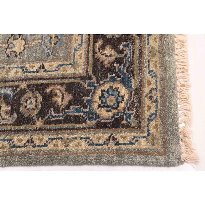 ECARPETGALLERY Hand-knotted Finest Agra Jaipur Teal Wool Rug - 5'5 x 8'5