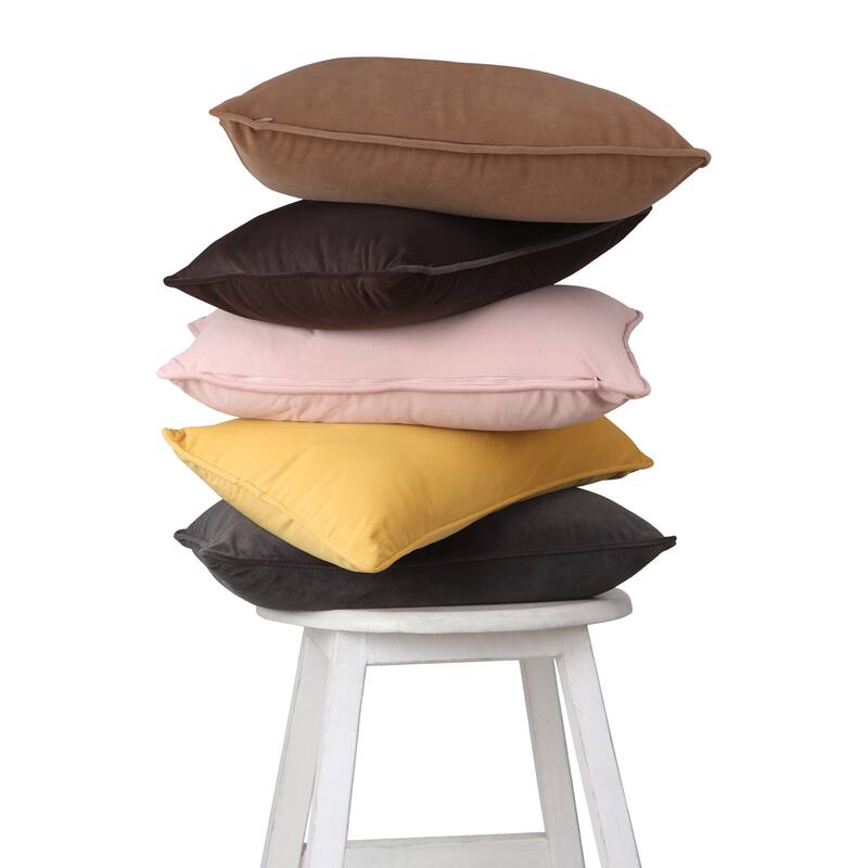 A1HC Set of 2 Luxurious Fine Soft Velvet Throw Pillow Covers Only, For Sofas, Beds, Vibrant Colors and Hidden Zipper