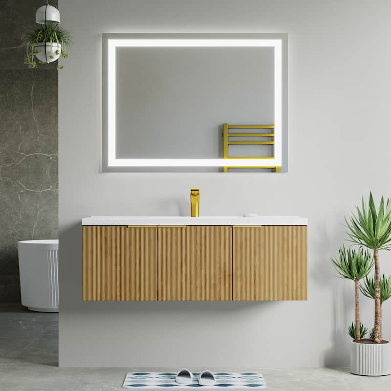 Dillon 48" Single Vanity Set - Oak Natural with Ceramic Basin
