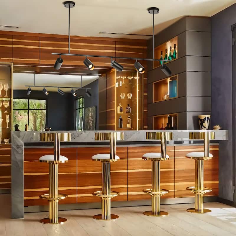 5-Light Modern Farmhouse Linear Swivel Track Lighting Spotlight for Kitchen Island