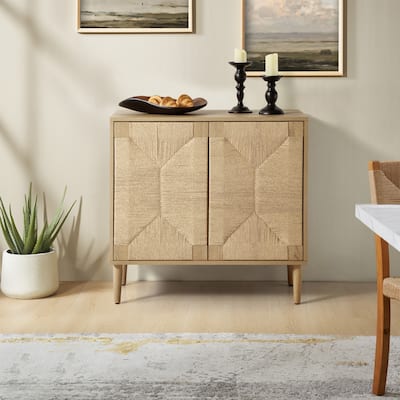 Alois 32"W Transitional Woven 2-Door Accent Cabinet by HULALA HOME